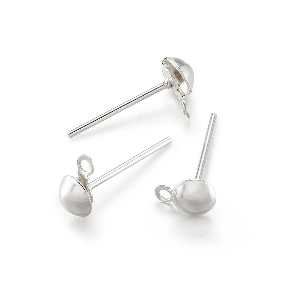 Ear Stud, Dome 4mm 10 pr