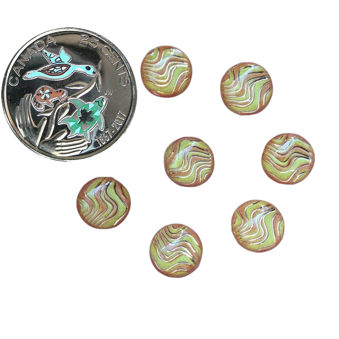 Resin Cab - Round 10mm, Wave Lemon