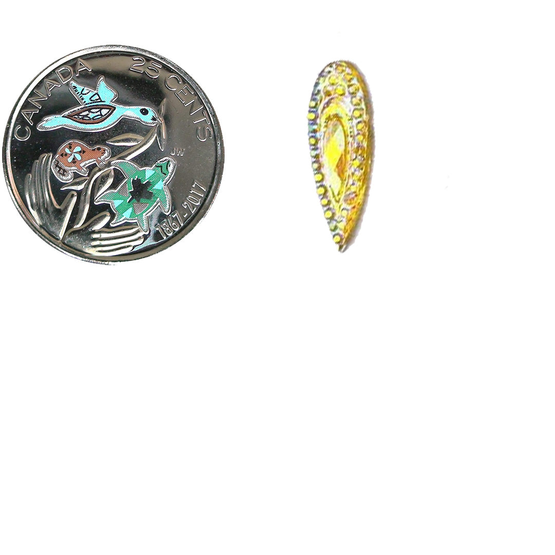 Resin Cab - Teardrop 20mm, Peacock Eye Topaz AB