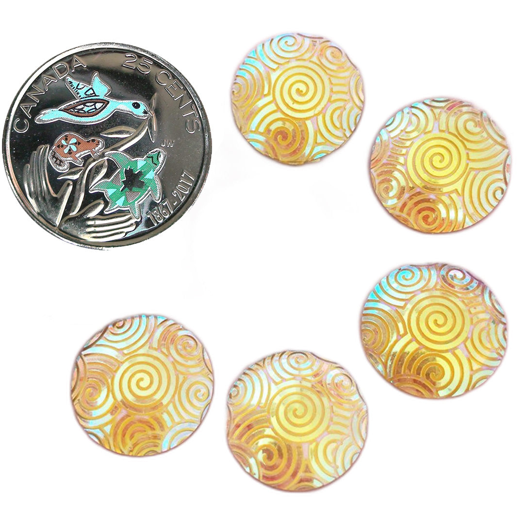 Resin Cab - Round 16mm, Cloud - Topaz AB