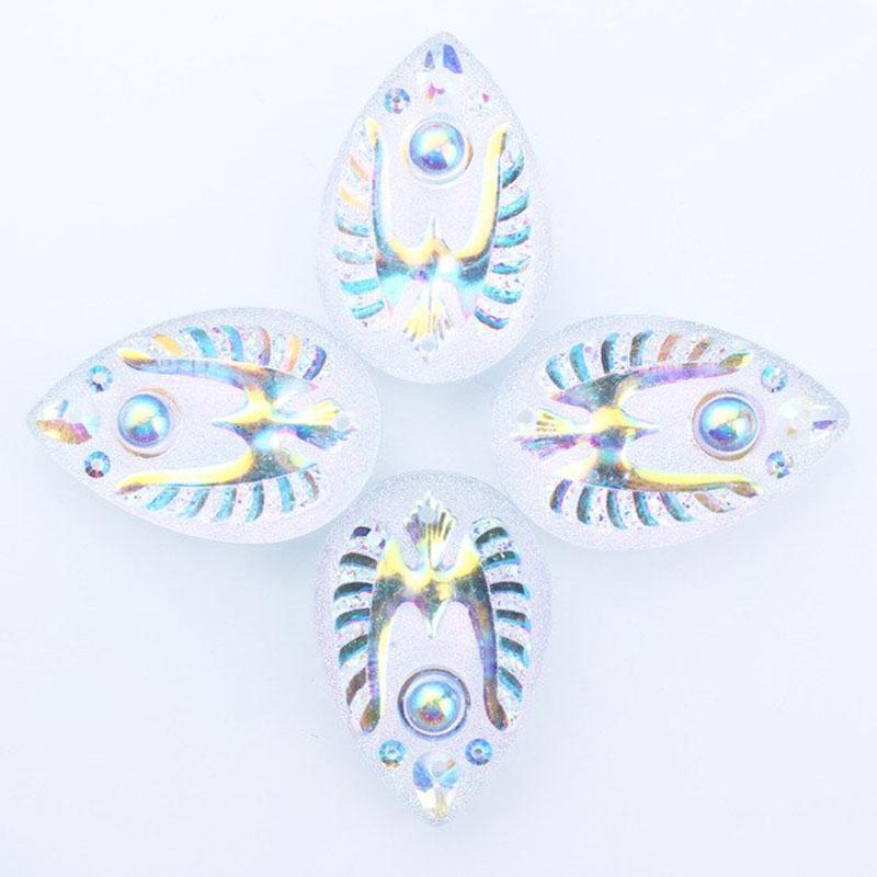 Resin Cabochon, Teardrop Thunderbird