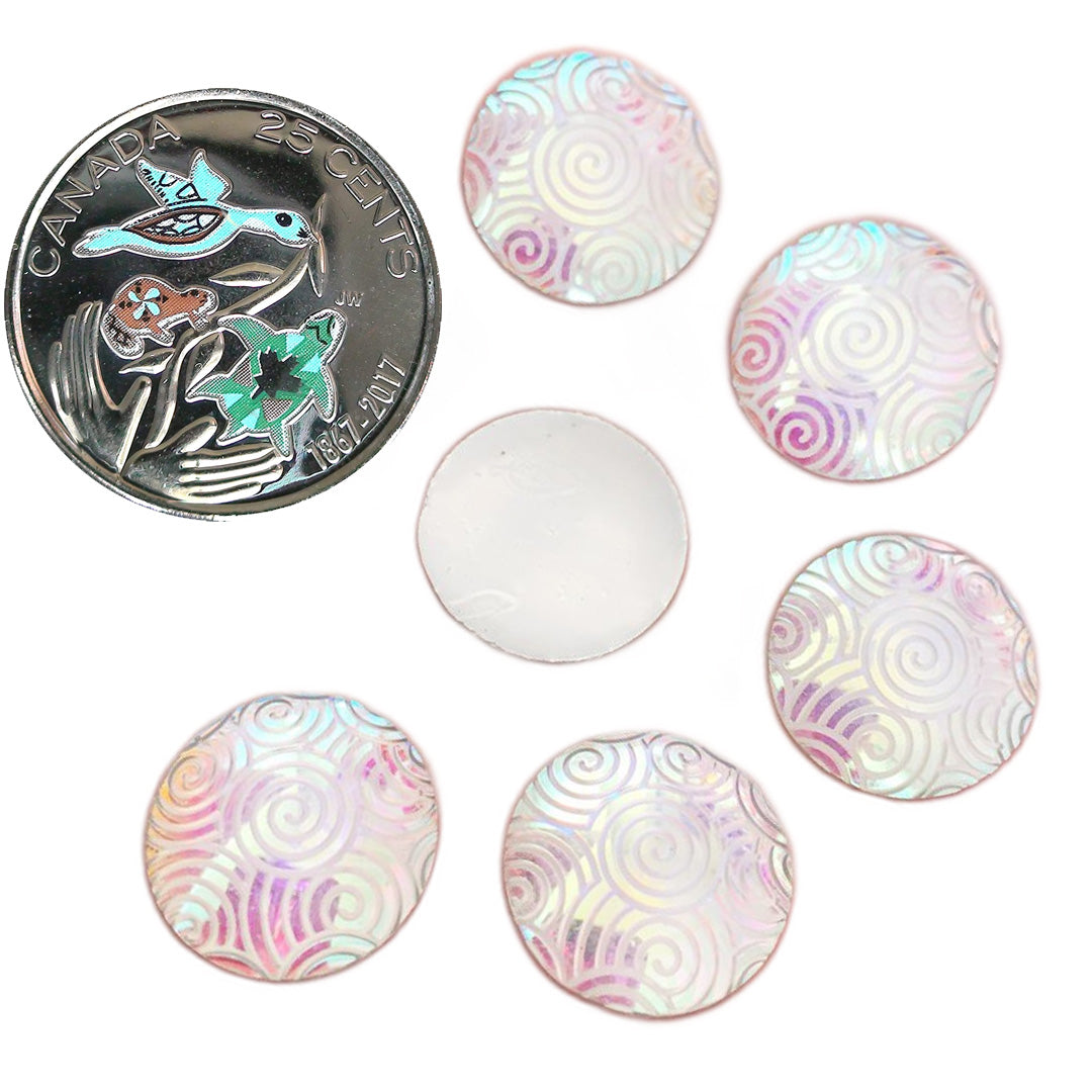 Resin Cab - Round 16mm, Cloud - WhiteAB