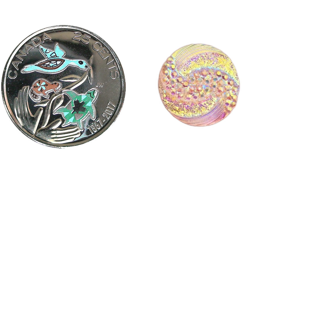 Resin Cab - Round Medium, Whirlwind Light Pink AB