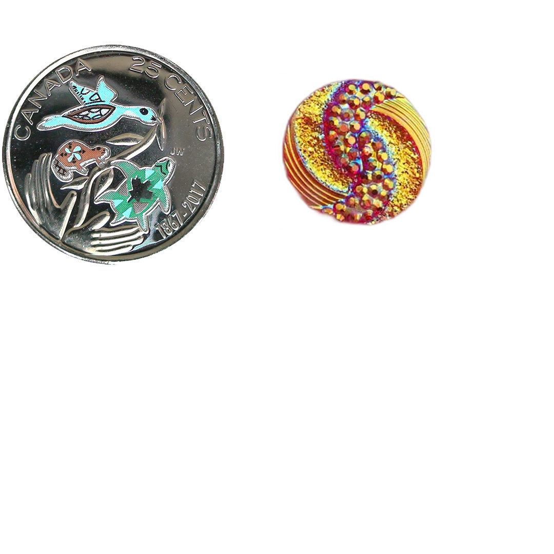 Resin Cab - Round 16mm, Whirlwind Rose AB