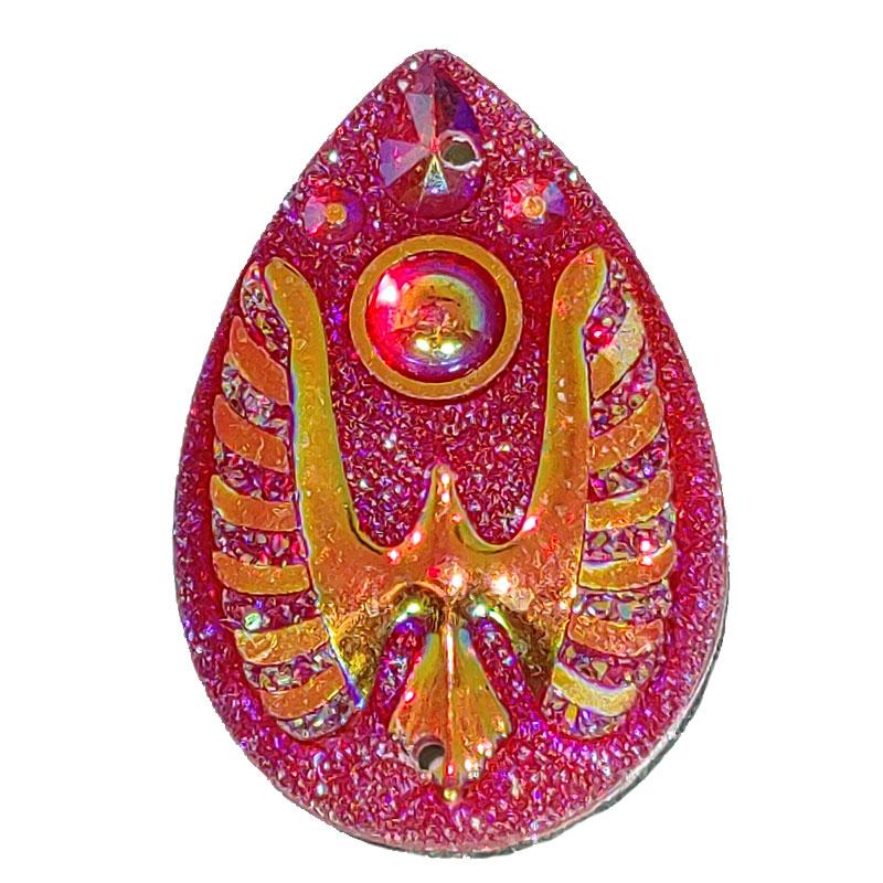 Resin Cabochon, Teardrop Thunderbird