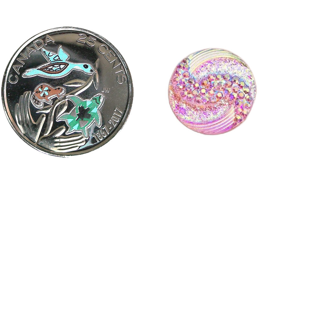 Resin Cab - Round Medium, Whirlwind Pink AB