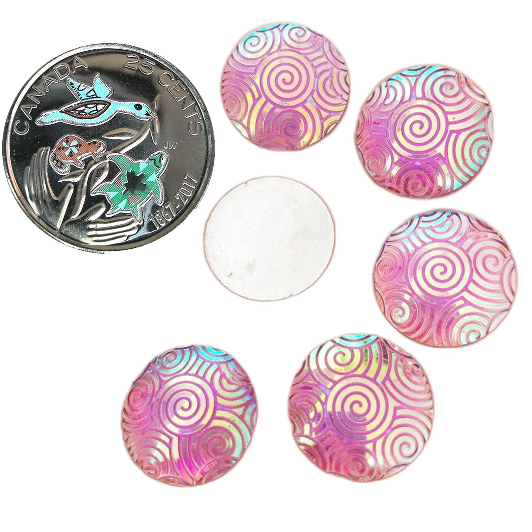 Resin Cab - Round 16mm, Cloud - Rose AB