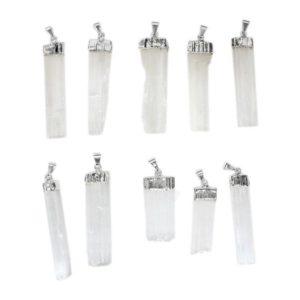 Selenite Pendant w/ Silver Plated top - PoCo Inspired