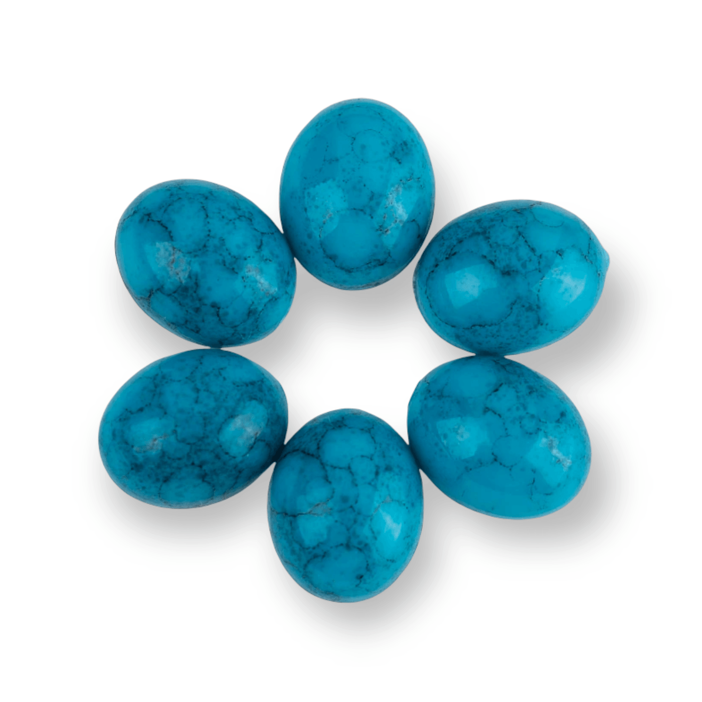 Resin Cab - Oval 8x10mm, Marble Turquoise