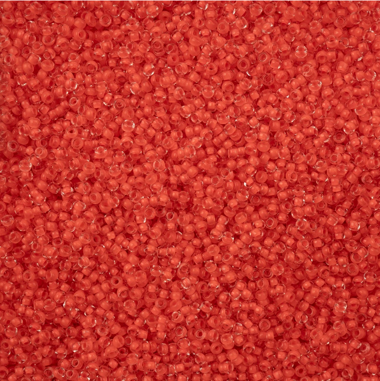 10-08A91, Czech 22g Color Lined Terra Intensive Orange