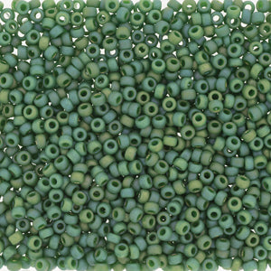 11-4699, Miyuki 22g Frost Opaque Glaze Rainbow Green