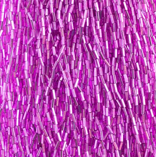 BU2-18228, #2 Bugle 22g Silver Lined Mauve Dyed