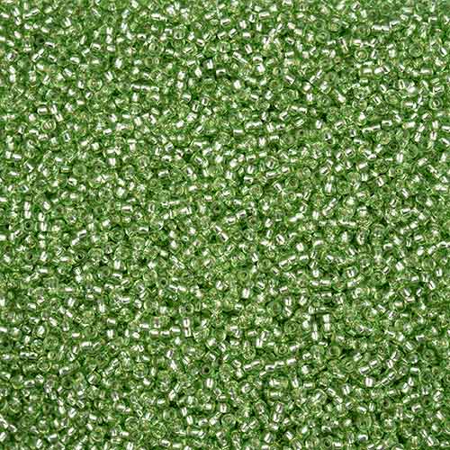 11-78661 Czech 22g Silver Lined Dark Green SOLGEL