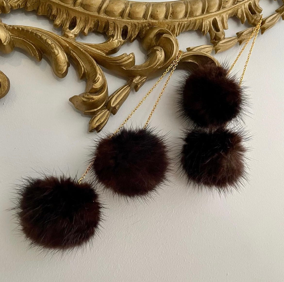 Workshop, Fur Pom Pom Earrings
