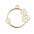 Beadwork Finding - Circle w/Flowers, 33x36mm per pair - PoCo Inspired