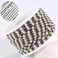 Banding Crystal & Pearl- METAL, SS6 per yard