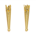 Bolo Tip with Flower Design ,33x7mm - 1pr