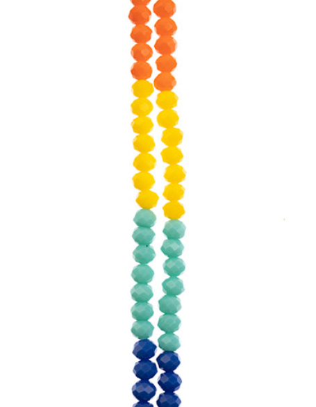 Crystal Lane - DIY Designer 7in Faceted Rainbow Glass Strand
