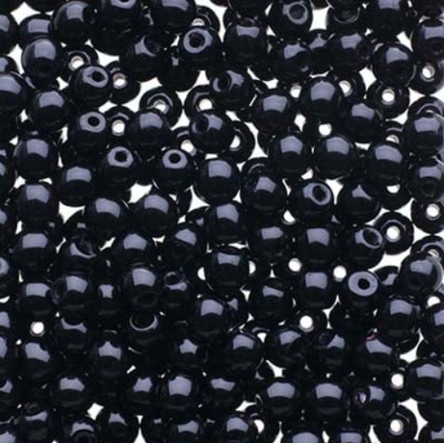 Czech Druk Beads - Opaque Jet