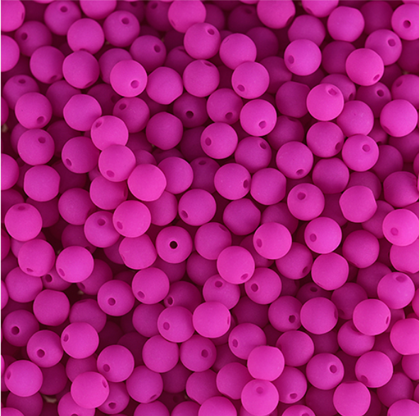 Czech Glass Strand, Alabaster Velvet - Fuchsia