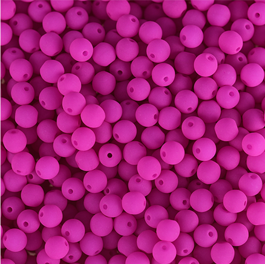 Czech Glass Strand, Alabaster Velvet - Fuchsia