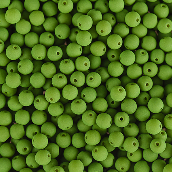 Czech Glass Strand, Alabaster Velvet - Green
