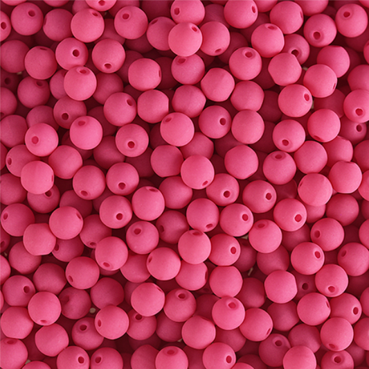 Czech Glass Strand, Alabaster Velvet - Red Lychee