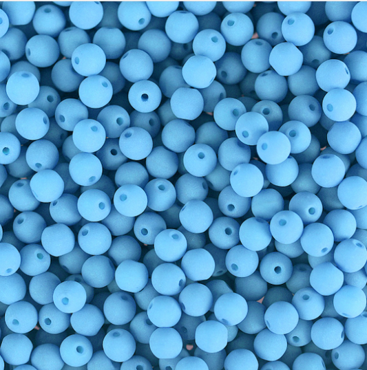 Czech Glass Strand, Alabaster Velvet - Sky Blue
