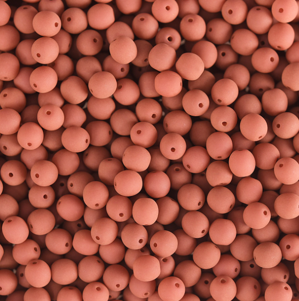 Czech Glass Strand, Alabaster Velvet - Soft Coral