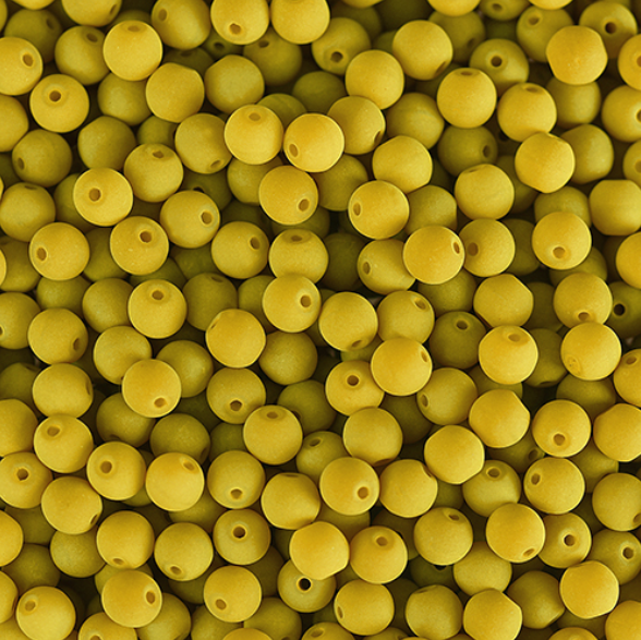 Czech Glass Strand, Alabaster Velvet - Yellow Green