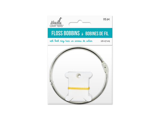 Floss Bobbins with Book Ring, 25pc