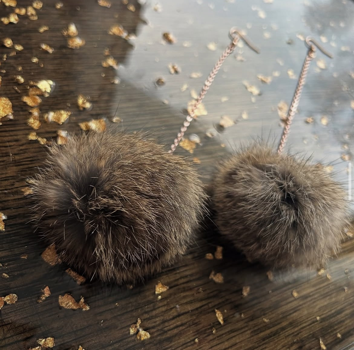 Workshop, Fur Pom Pom Earrings