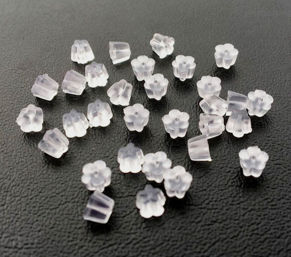Silicone Rubber Earring Back - Clear aprx 10 pr
