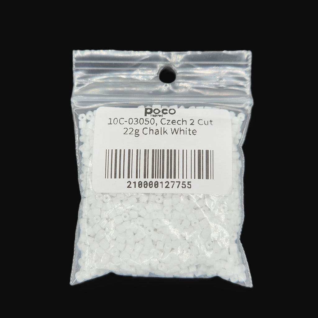 10C-03050, Czech 2 Cut 22g Chalk White