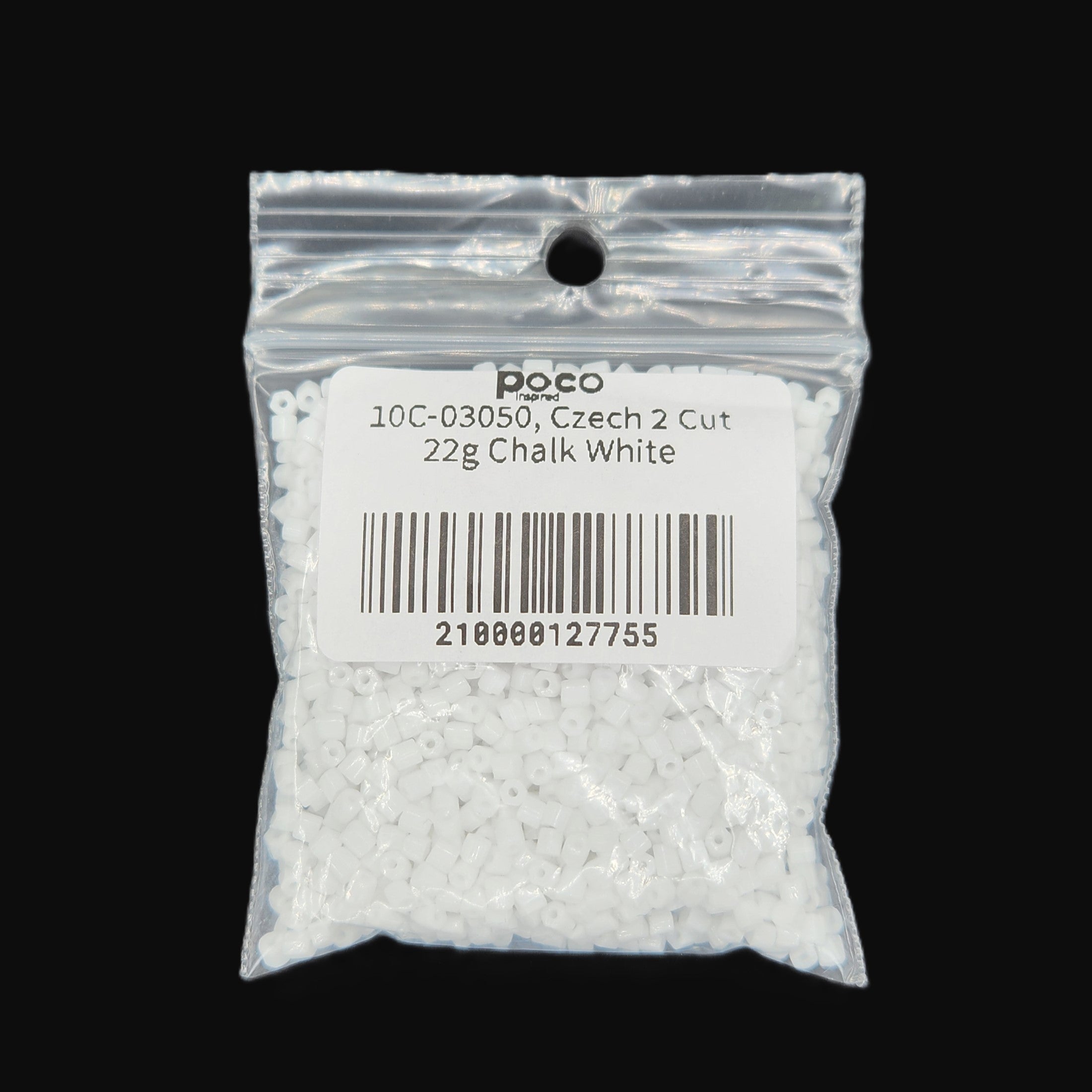 10C-03050, Czech 2 Cut 22g Chalk White