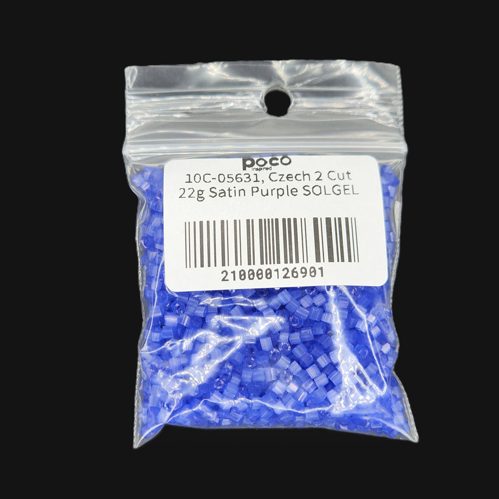 10C-05631, Czech 2 Cut 22g Satin Purple SOLGEL