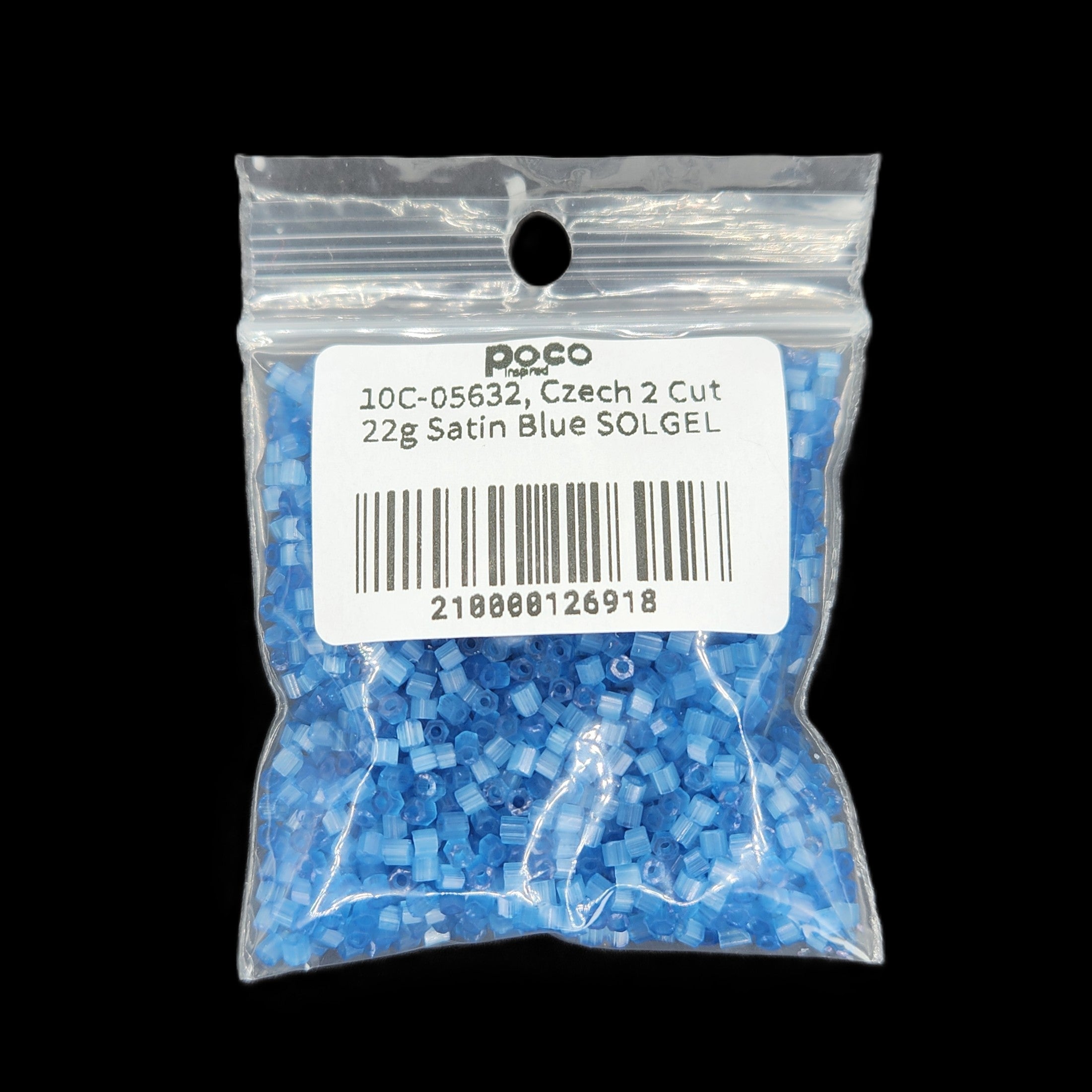 10C-05634, Czech 2 Cut 22g Satin Aqua SOLGEL