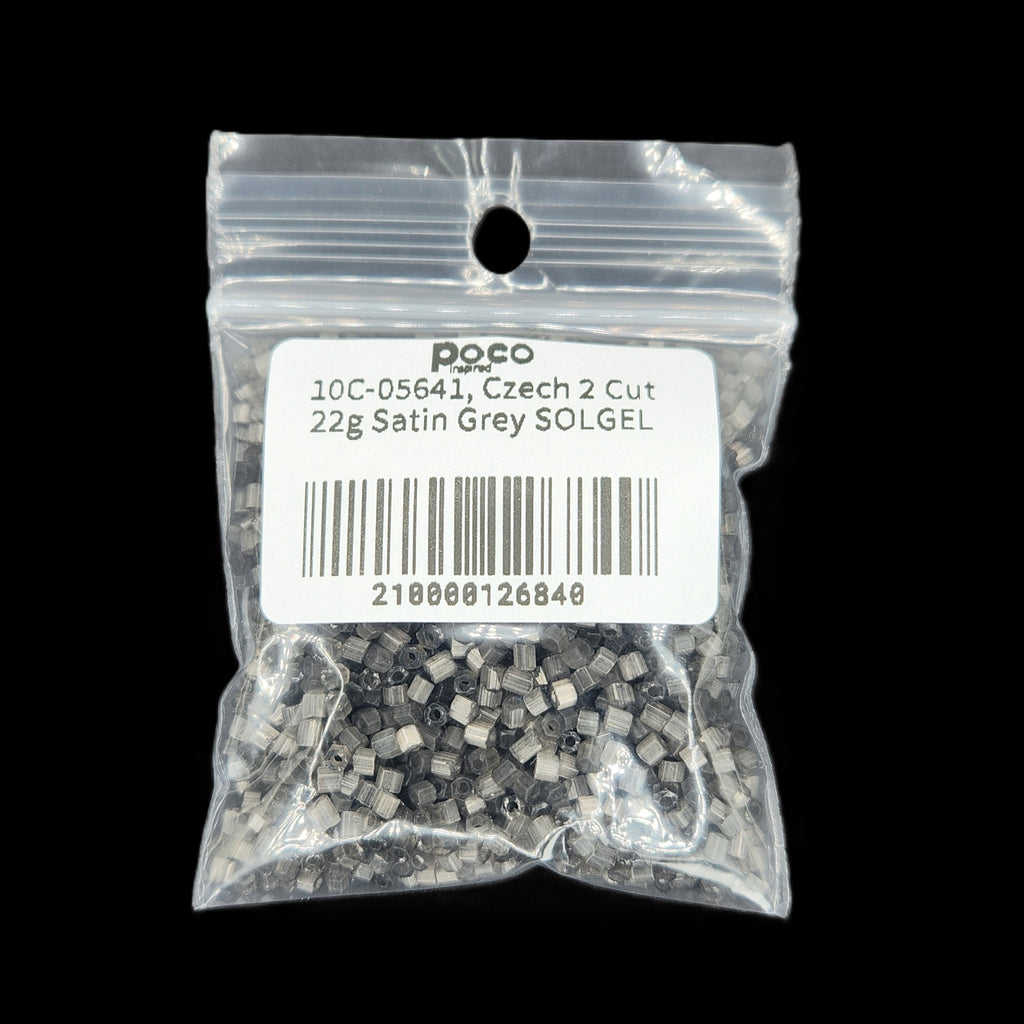 10C-05641, Czech 2 Cut 22g Satin Grey SOLGEL