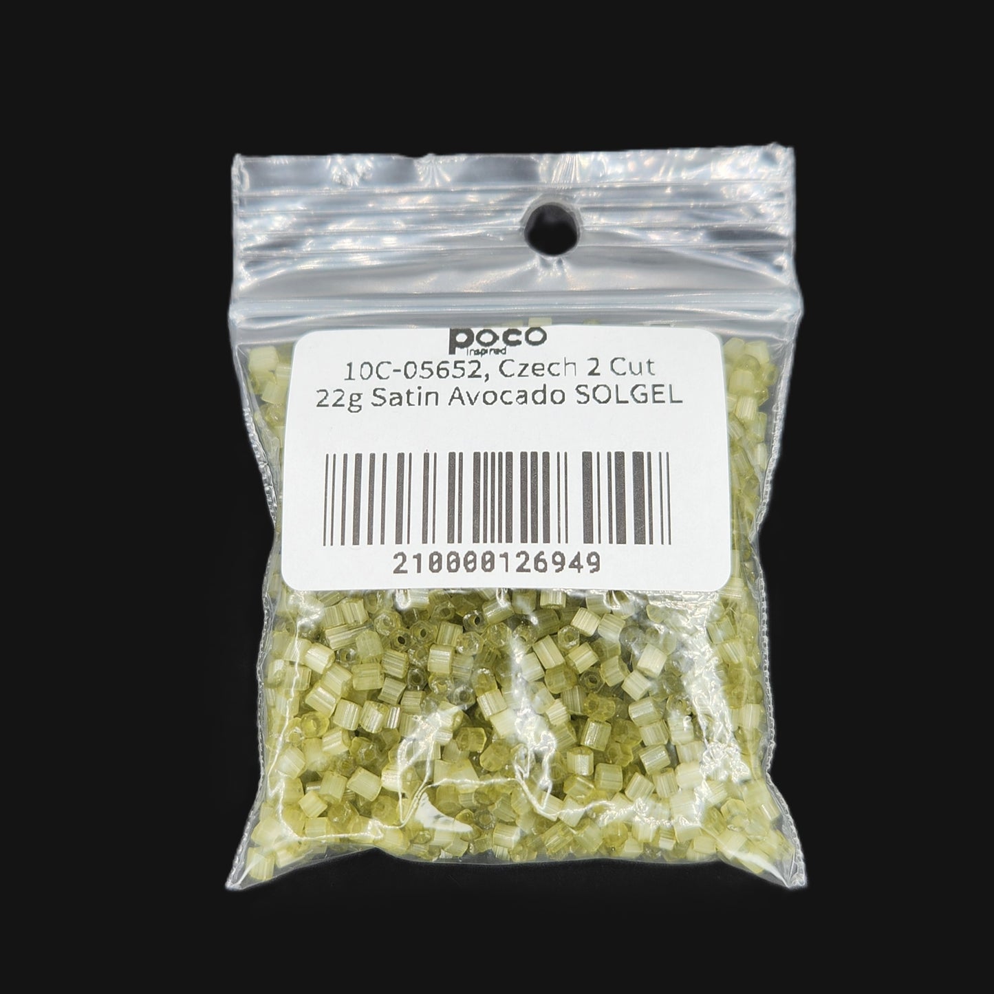 10C-05652, Czech 2 Cut 22g Satin Avocado SOLGEL