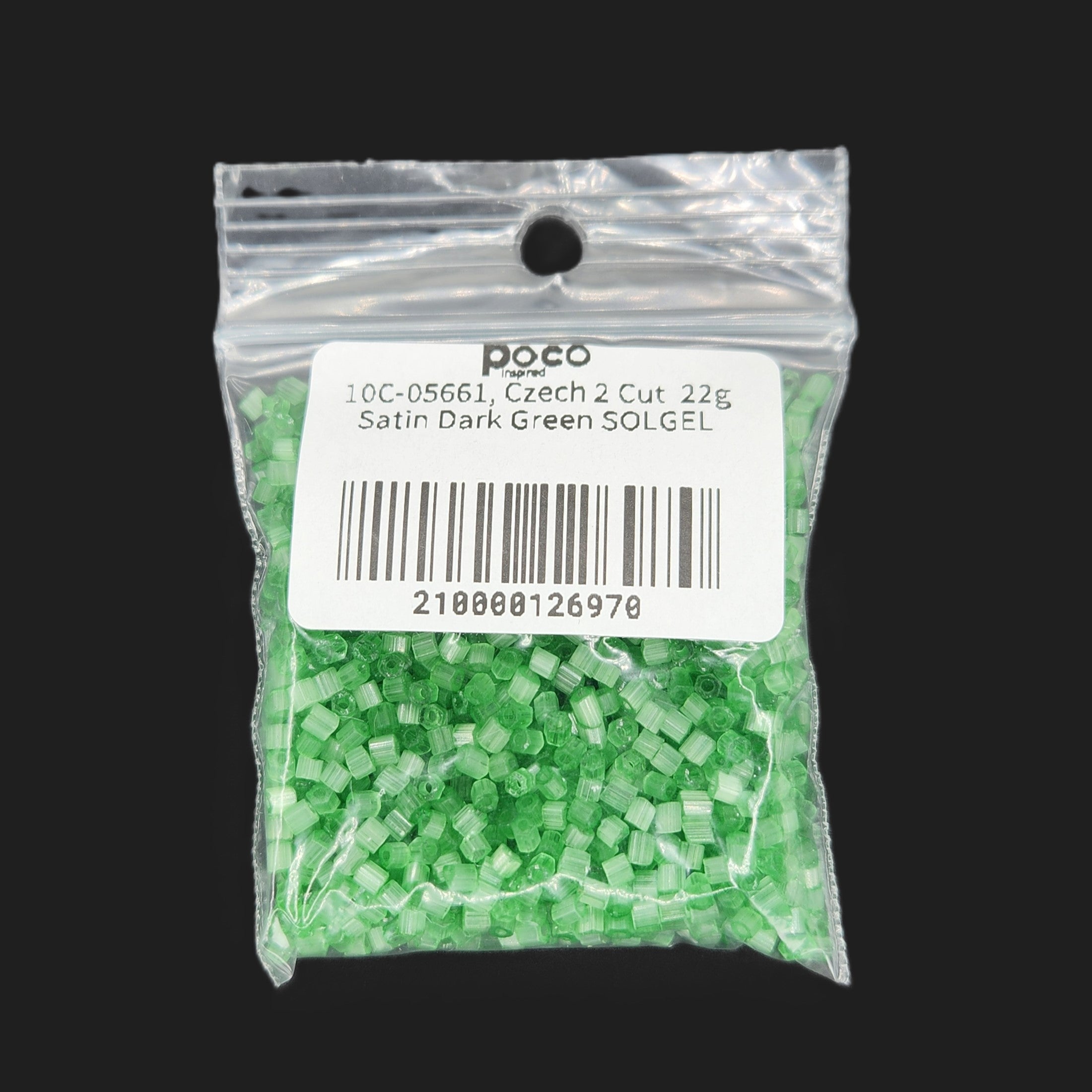 10C-05661, Czech 2 Cut  22g Satin Dark Green SOLGEL