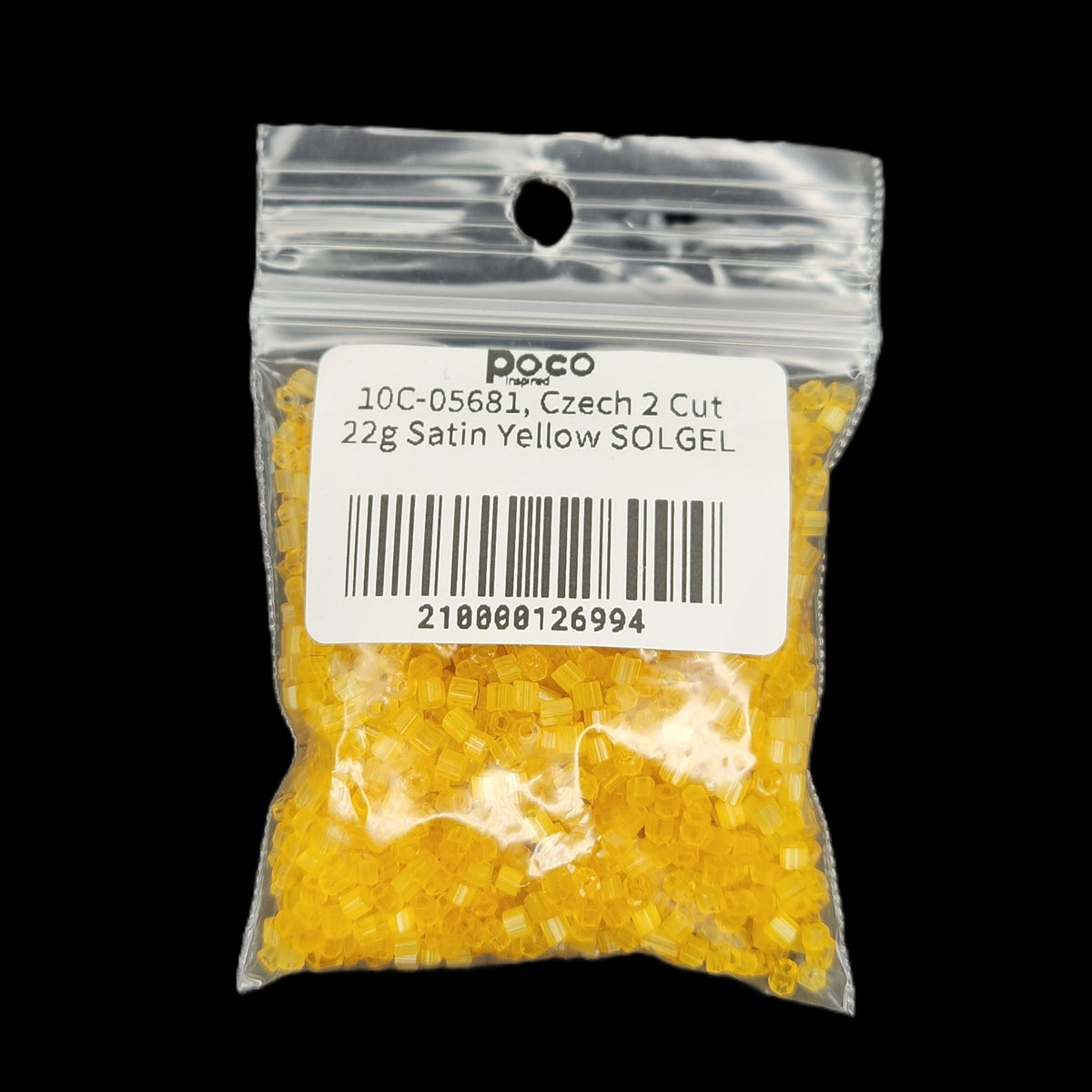 10C-05681, Czech 2 Cut 22g Satin Yellow SOLGEL