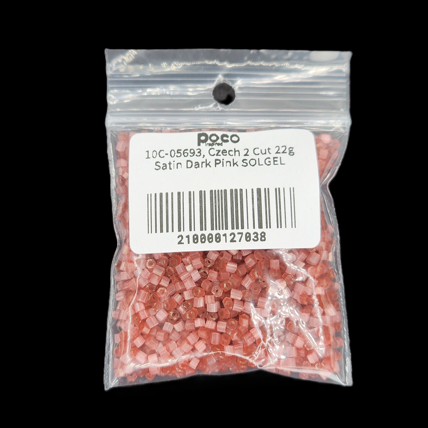 10C-05693, Czech 2 Cut 22g Satin Dark Pink SOLGEL