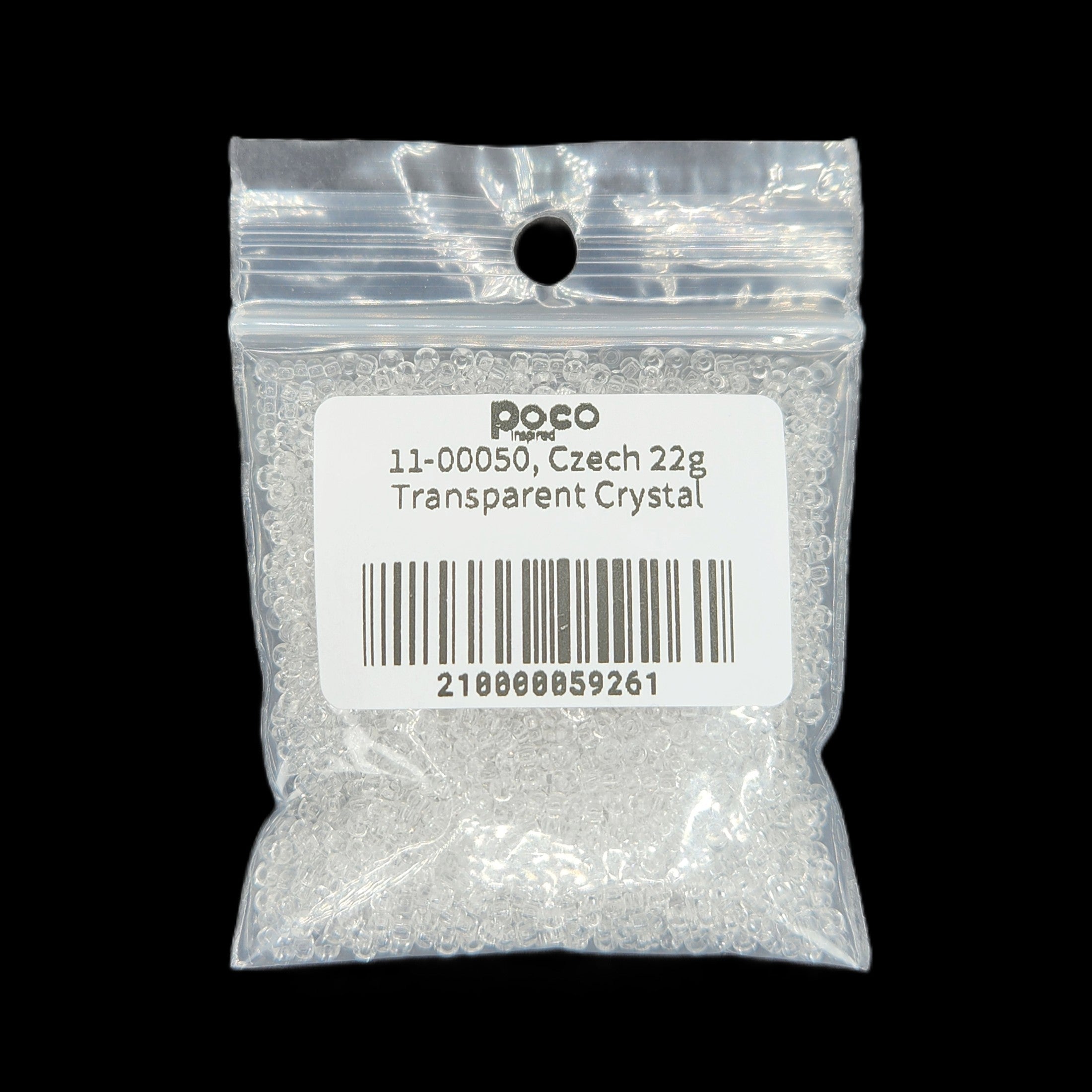 11-00050, Czech 22g Transparent Crystal
