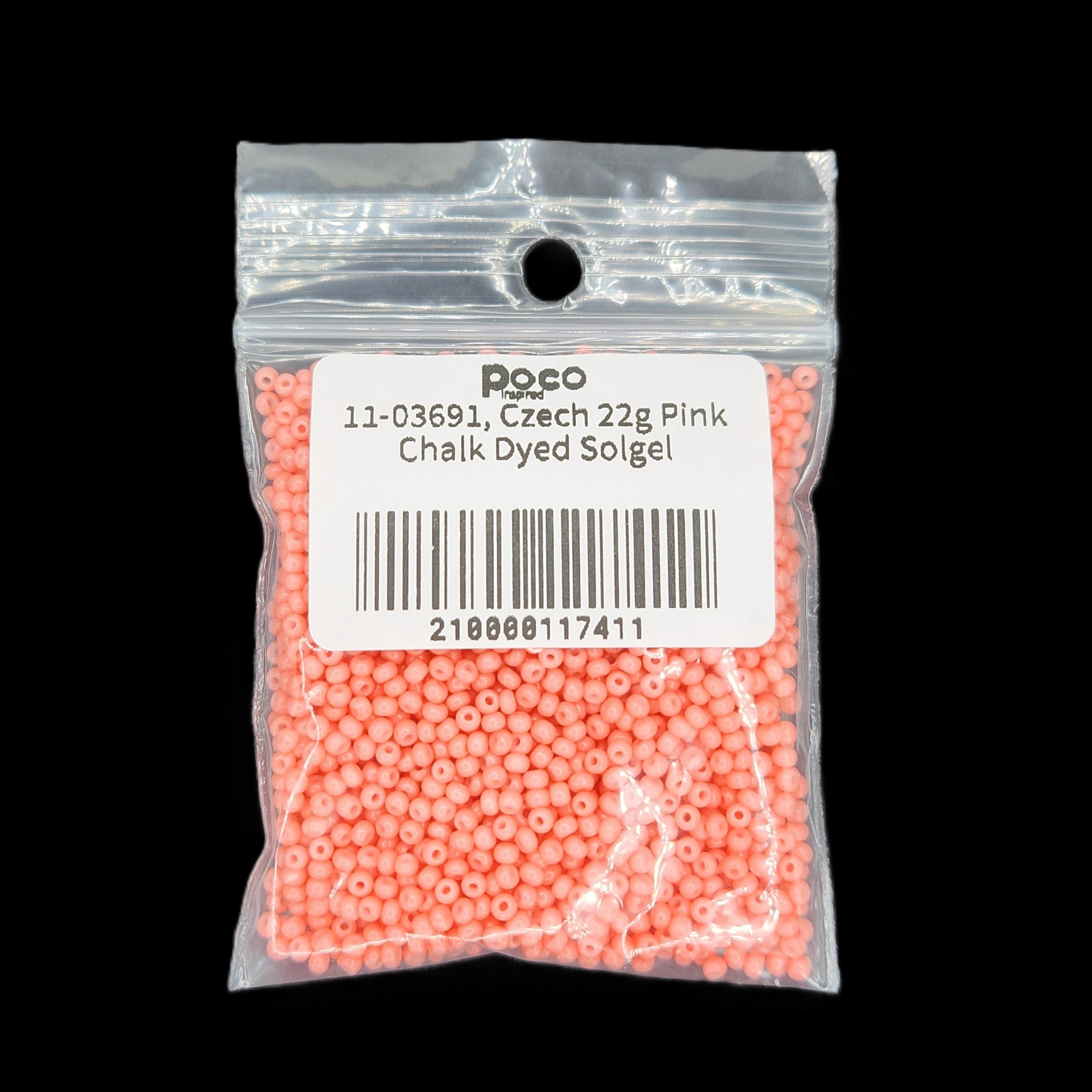 11-03691, Czech 22g Pink Chalk Dyed Solgel