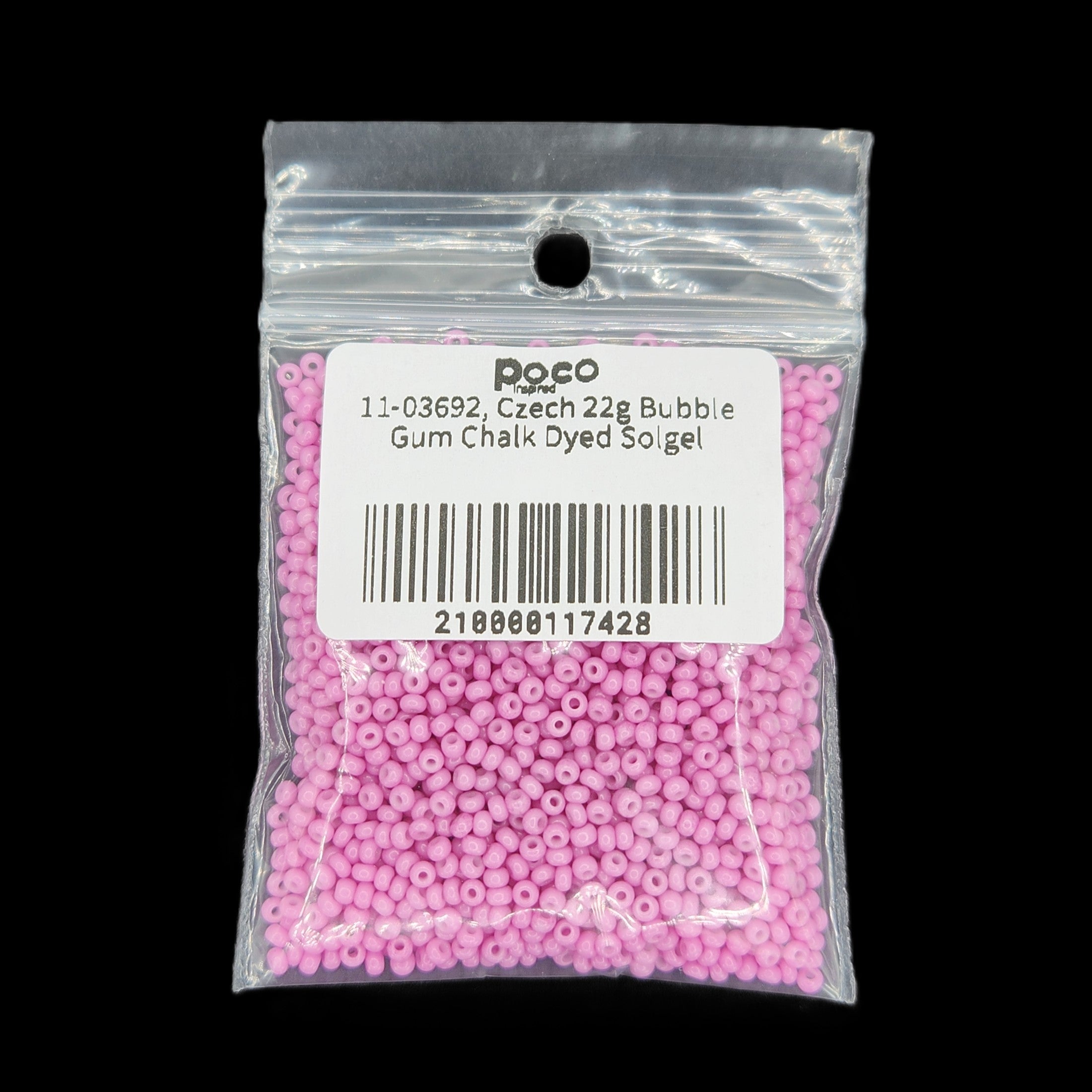 11-03692, Czech 22g Bubble Gum Chalk Dyed Solgel