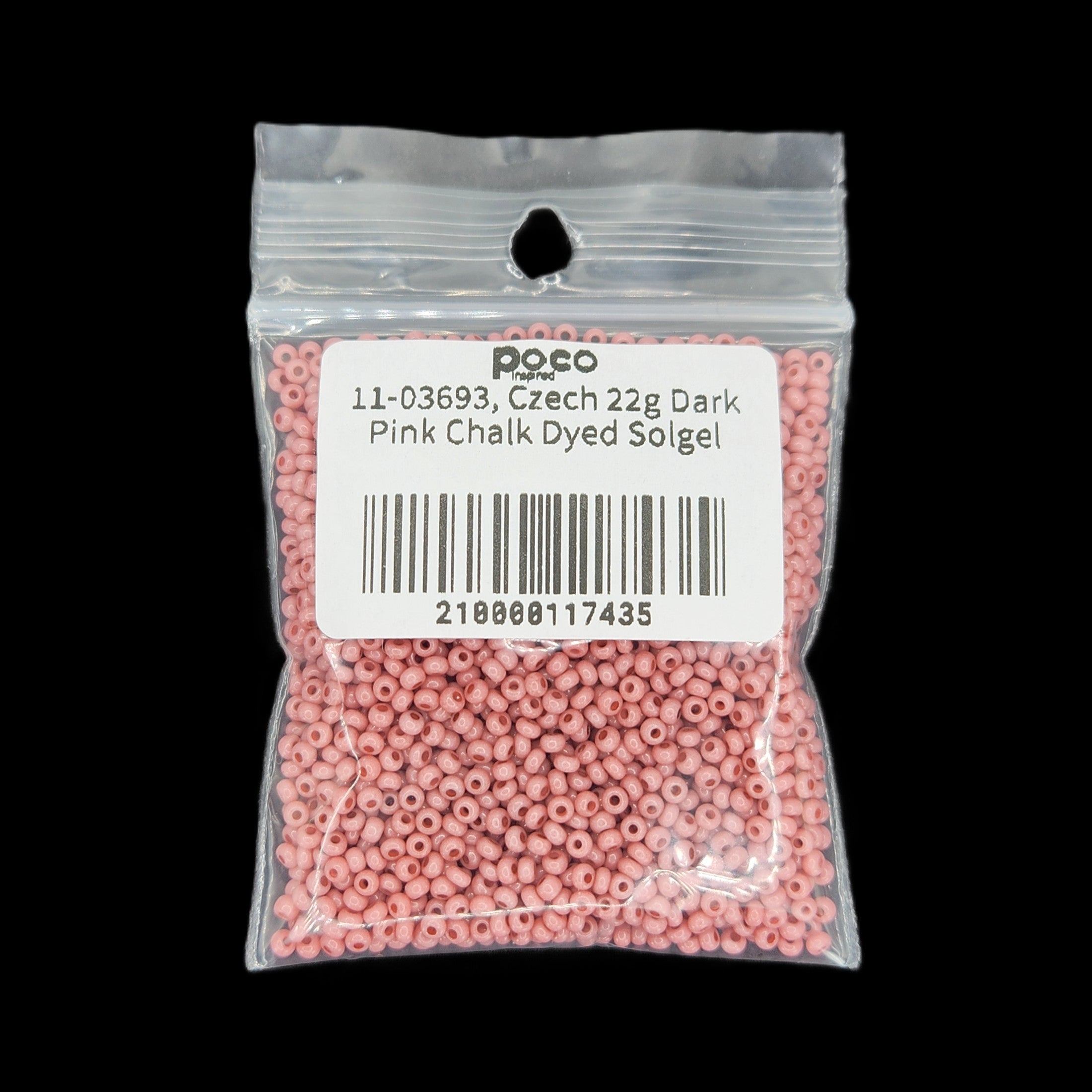 11-03693, Czech 22g Dark Pink Chalk Dyed Solgel