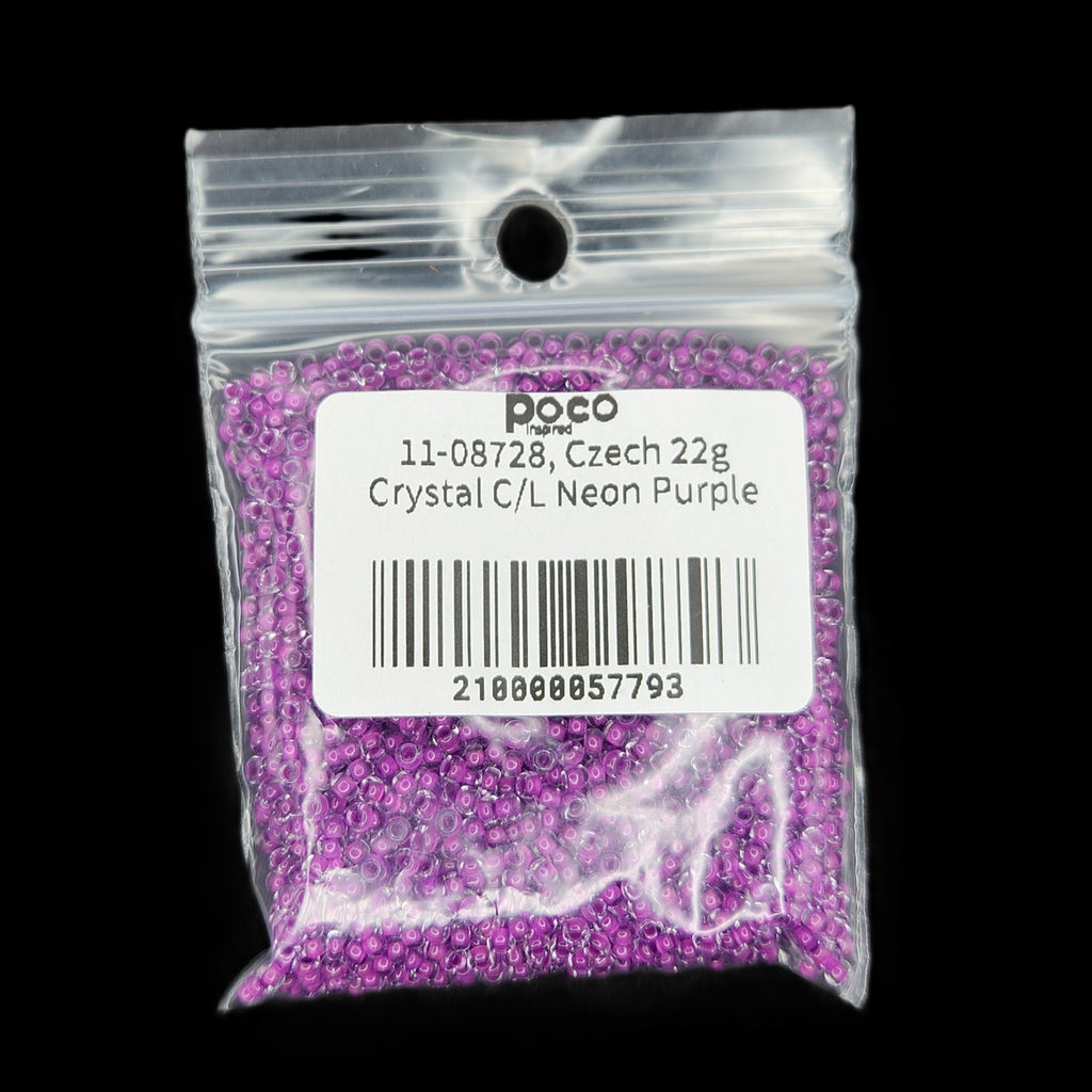 11-08728, Czech 22g  Crystal C/L Neon Purple