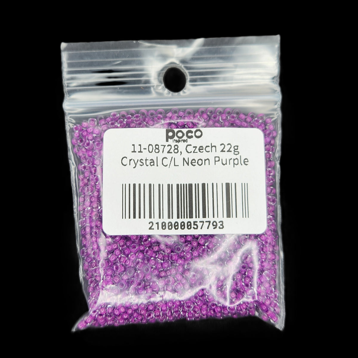 11-08728, Czech 22g  Crystal C/L Neon Purple