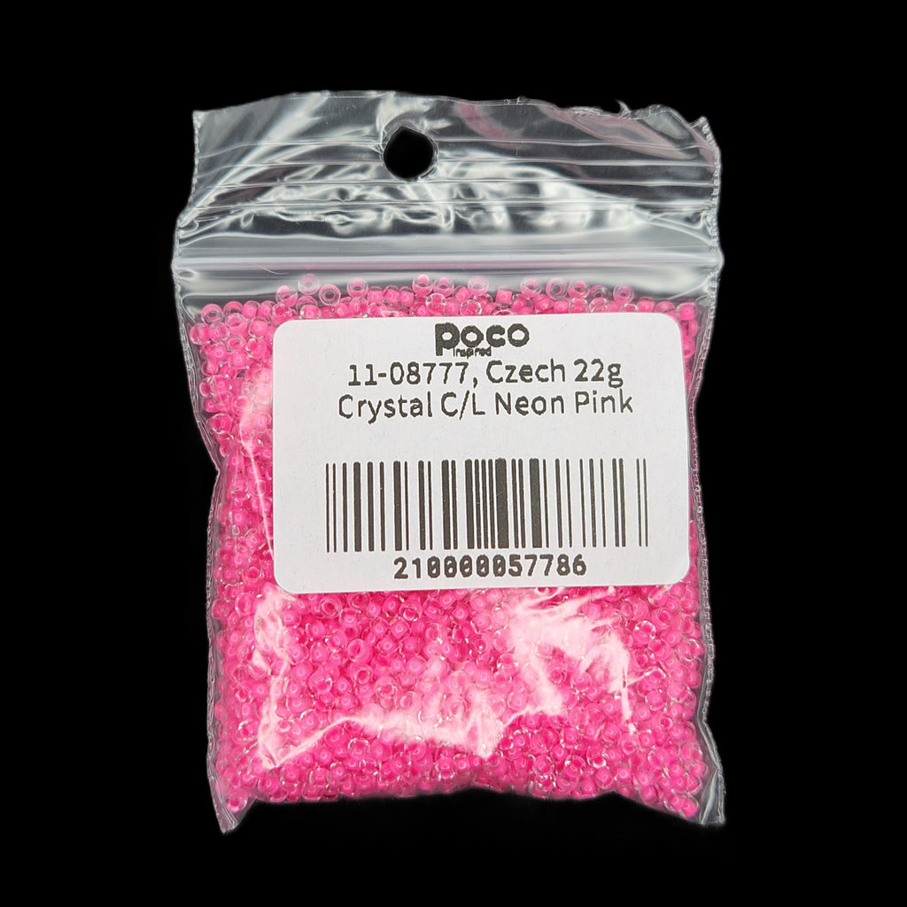 11-08777, Czech 22g Crystal C/L Neon Pink