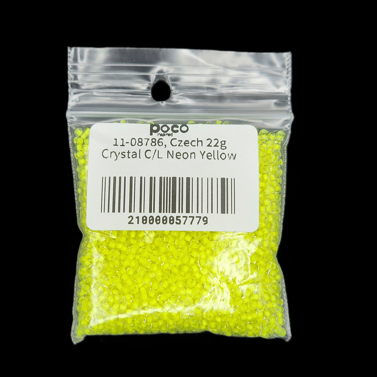 11-08786, Czech 22g Crystal C/L Neon Yellow